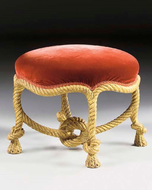 A NAPOLEON III GILTWOOD STOOL