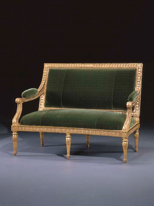 A LOUIS XVI GILTWOOD CANAPE