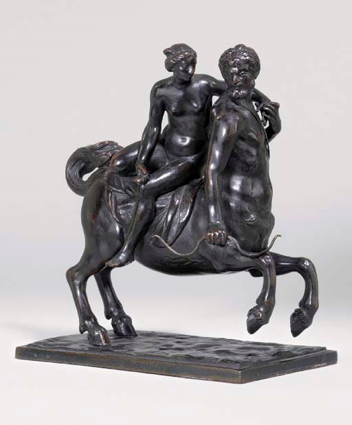 A BRONZE GROUP OF A CENTAUR ABDUCTING A NYMPH