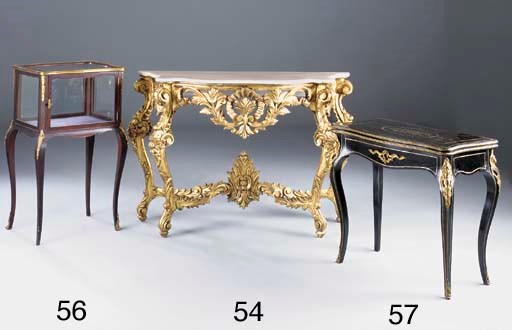 A giltwood serpentine console table, 20th century