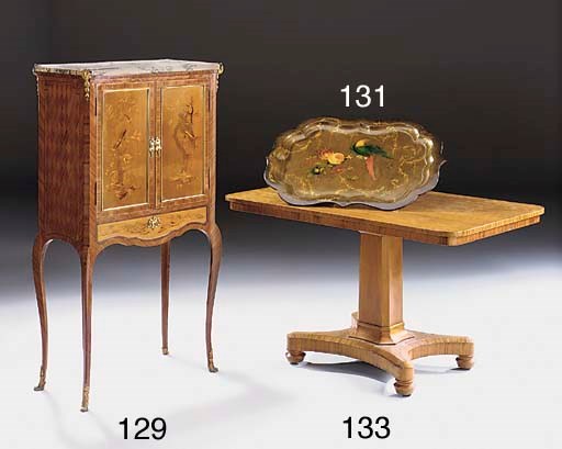 A FRENCH KINGWOOD PARQUETRY AND MARQUETRY CABINET, EARLY 20TH CENTURY