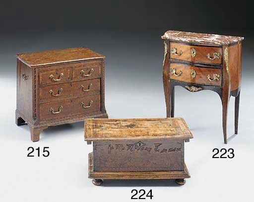 A Continental rosewood, walnut and gilt metal mounted serpentine commode, early 20th century