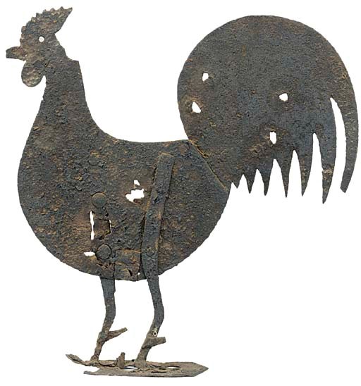 A sheet iron weather vane, possibly late 18th century