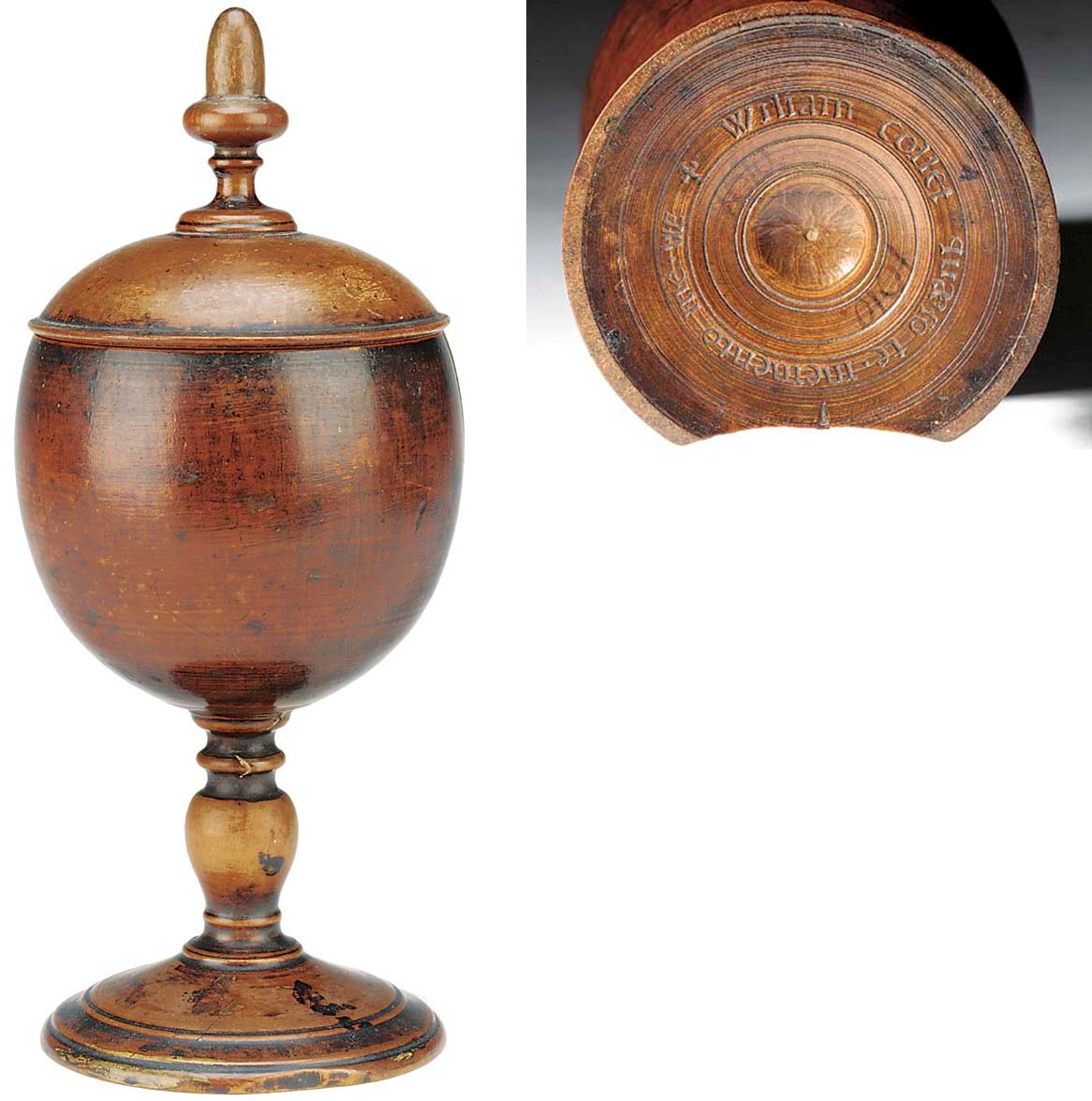 A James I turned pearwood loving cup