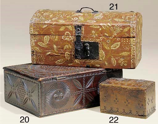 A George II chip carved oak box