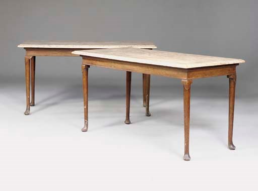 A PAIR OF GEORGE II OAK SIDE TABLES