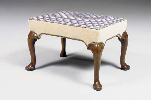 A QUEEN ANNE WALNUT STOOL