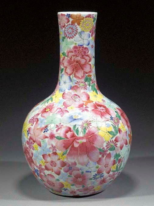 A famille rose bottle vase
Early 18th century