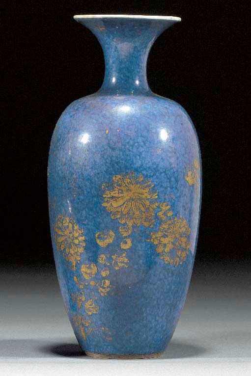 A powder blue ground ovoid vase
18th century