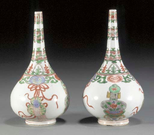 A pair of famille verte sprinklers
Kangxi