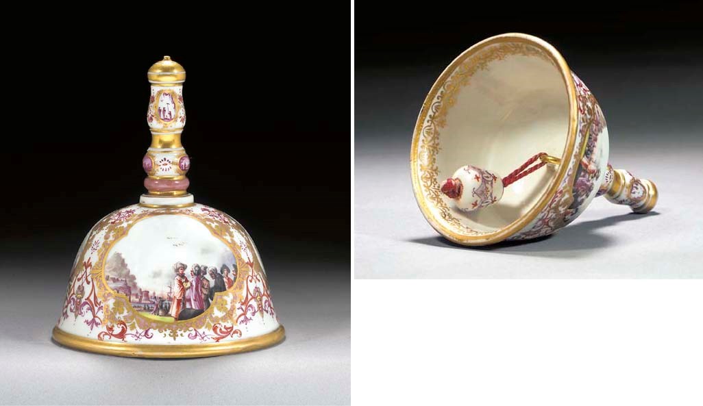 A Meissen table-bell