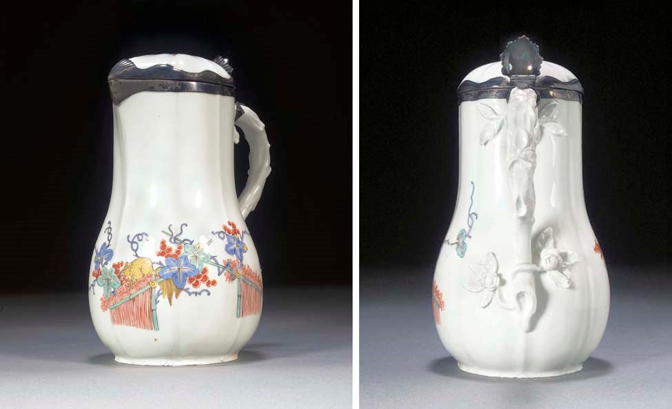 A Meissen silver-mounted Kakiemon jug and cover