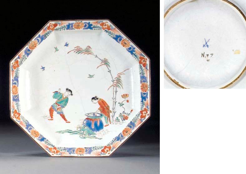 A Meissen Kakiemon octagonal dish