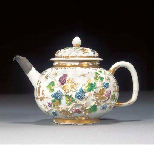 A Böttger porcelain depressed globular teapot and cover