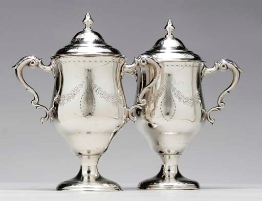 A PAIR OF GEORGE III IRISH SILVER COVERED CUPS,