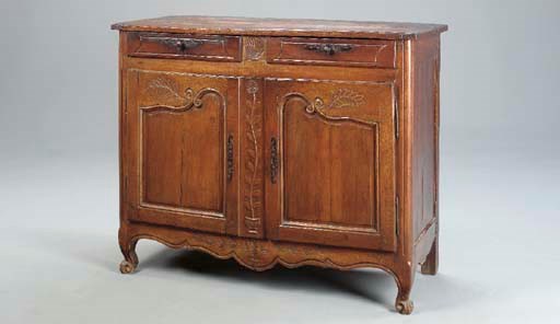A LOUIS XV PROVINCIAL WALNUT BUFFET,
