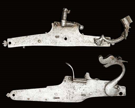 TWO MATCHLOCK GUN MECHANISMS