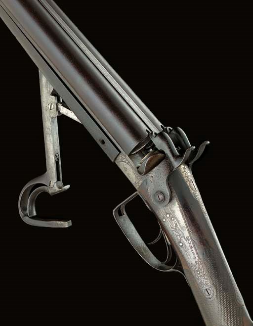 AN UNUSUAL W. D. HARVEY 1860 PATENT 12-BORE PIN-FIRE GUN BY W. D. HARVEY, NO. 4376