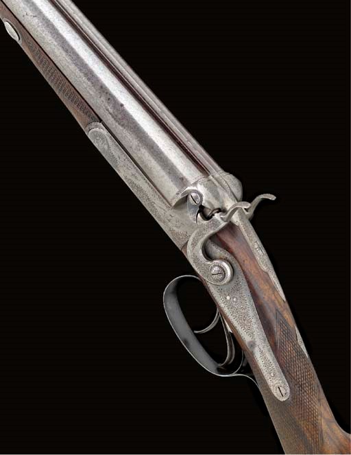 A FINE J. NEEDHAM 1862 PATENT 14-BORE SELF HALF-COCKING HAMMER GUN BY G. E. WALKER (NEWBURY), NO. 1231