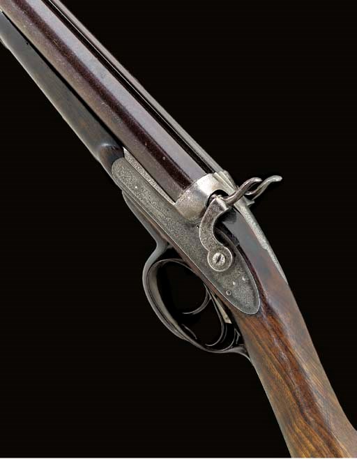 A J. MACNAUGHTON 1867 PATENT 12-BORE SIDELOCK HAMMER GUN BY J. MACNAUGHTON, NO. 87