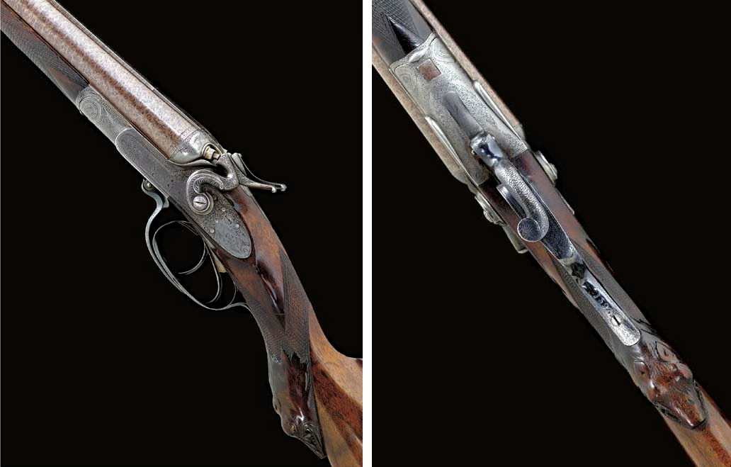 A FINE W. LEE PATENT 16-BORE SIDELOCK HAMMER GUN BY WILLIAM LEE, NO. 1396