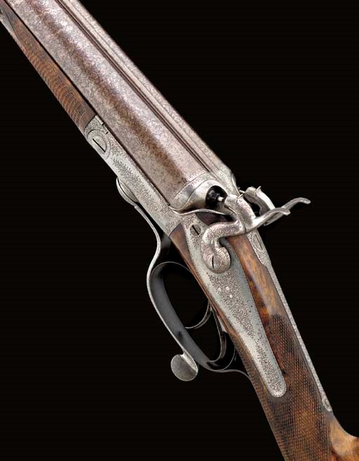 A 12-BORE HAMMER GUN BY J. WOODWARD, NO. 3264