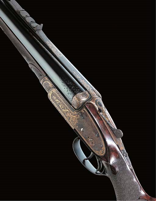 A FINE ORNATE 9.3X74 (R) MM DOUBLE-BARRELLED HAMMERLESS SIDELOCK EJECTOR RIFLE, NO. 42083