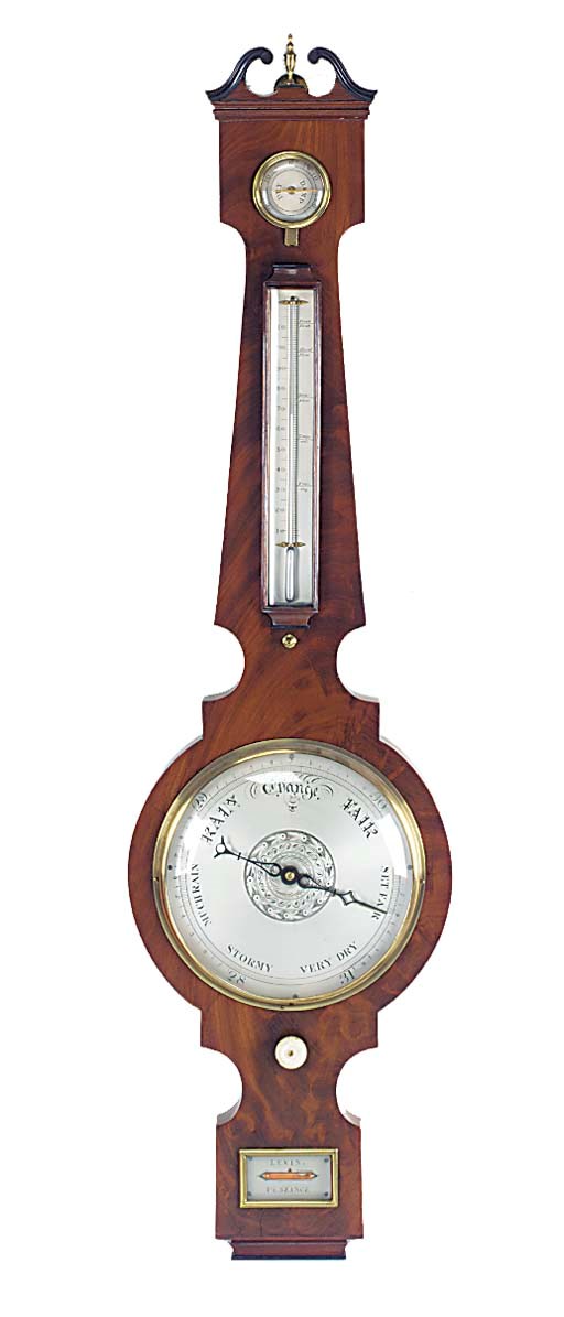 A George IV mahogany wheel barometer, circa 1830