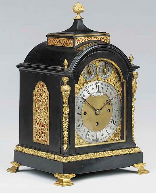A Victorian ebonised and gilt-brass quarter-chiming small table clock, circa 1880