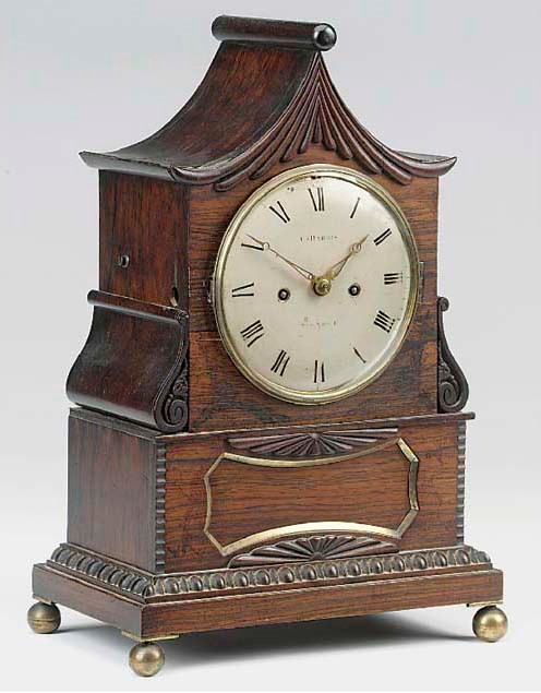 A William IV rosewood small bracket clock, circa 1835