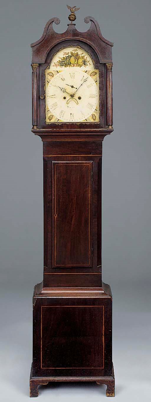 A George III mahogany and inlaid longcase clock, circa 1810