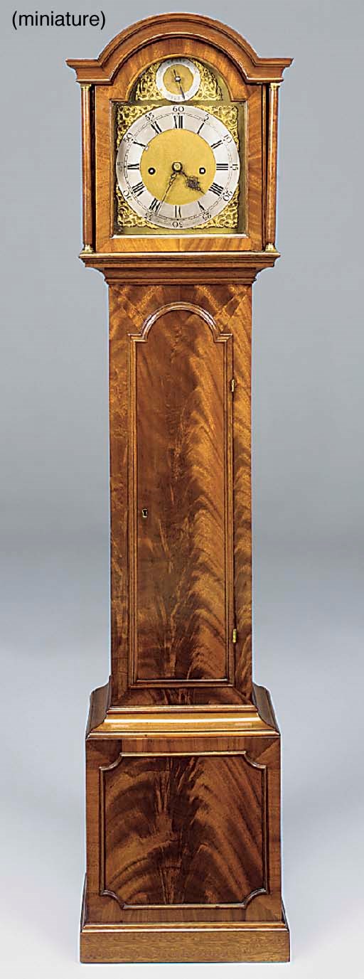 A Victorian mahogany miniature longcase clock, second half 19th century