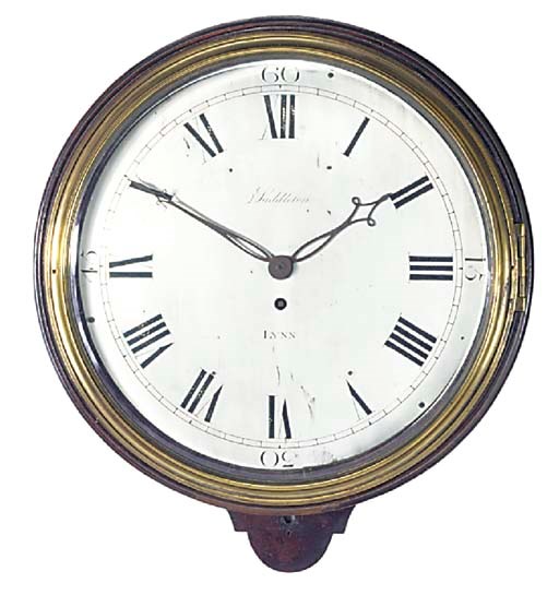 A George IV mahogany dial timepiece, circa 1820
