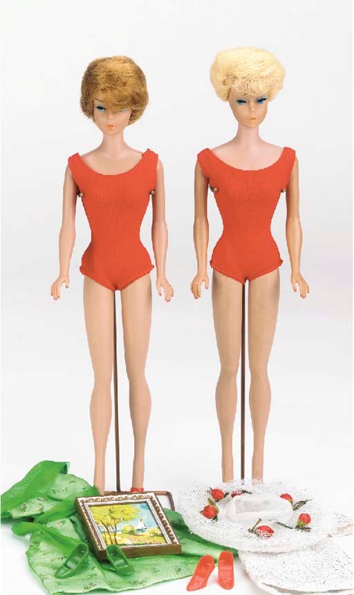 Two bubble-cut Barbies