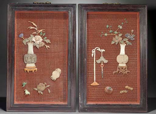FOUR CHINESE EMBELLISHED LACQUER PANELS
20TH CENTURY