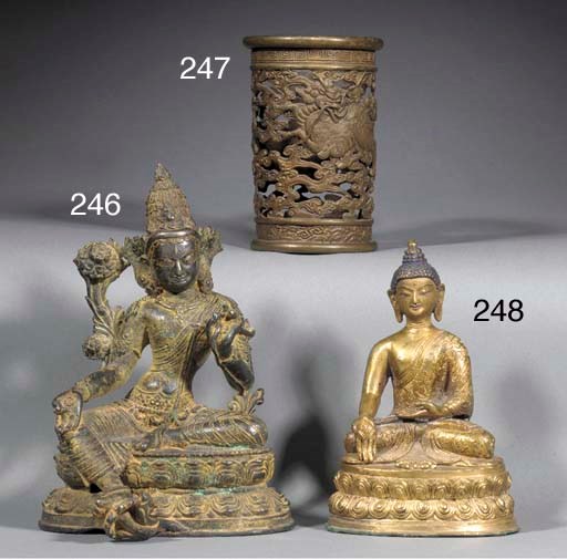 A GILT BRONZE SINO-TIBETAN MODEL OF BUDDHA
20TH CENTURY