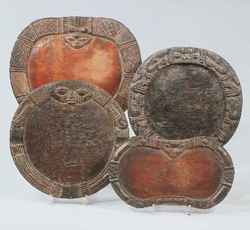 FOUR YORUBA TRAYS FOR IFA DIVINATION