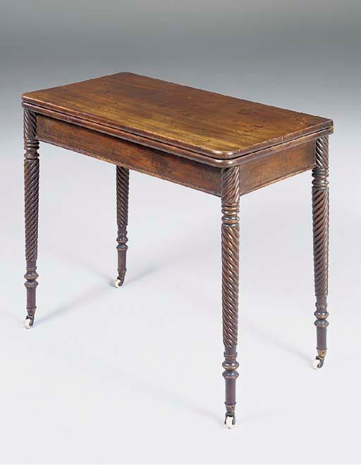 AN IRISH REGENCY MAHOGANY TEA-TABLE