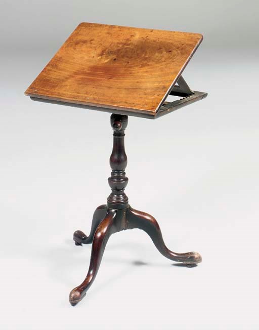 A GEORGE III MAHOGANY TRIPOD ARTIST'S TABLE