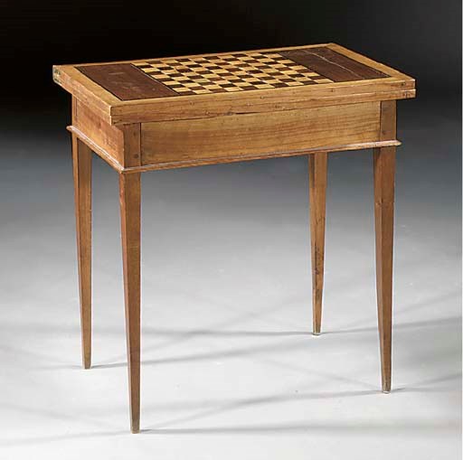 A German mahogany and cherrywood games table