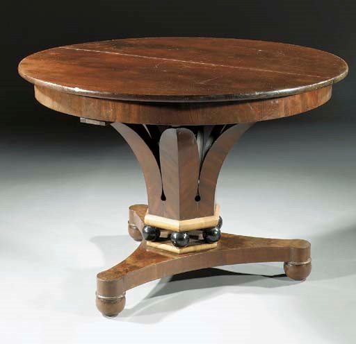A Dutch mahogany and fruitwood extending dining-table