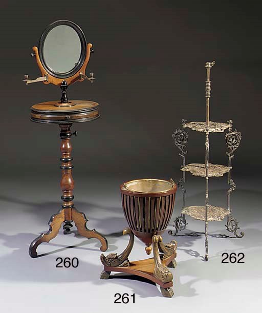 A Dutch mahogany, parcel-gilt and green painted tea stove