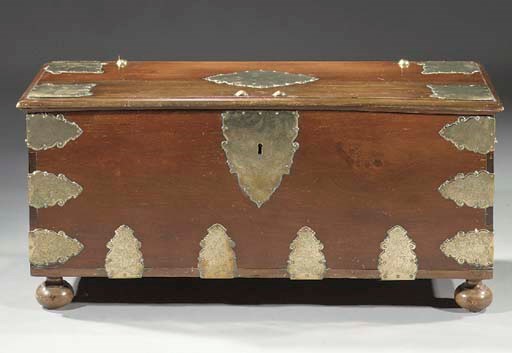 A Dutch colonial brass-mounted teak chest