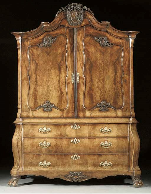 A Dutch mahogany cabinet