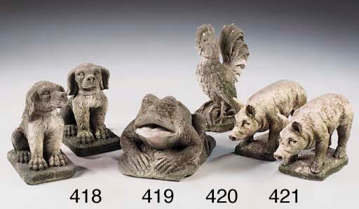A limestone frog spout