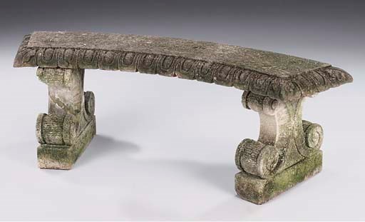 A limestone garden seat