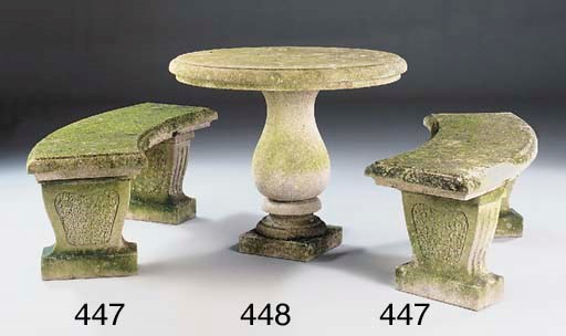 A limestone garden table