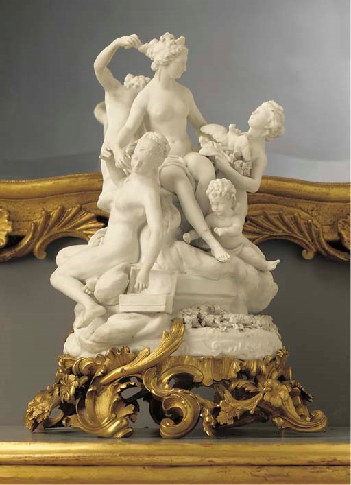 A Sevres-style biscuit porcelain mythological ormolu-mounted group
