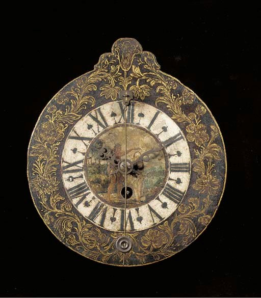 A German parcel-gilt and polychrome-decorated 'Telleruhr'