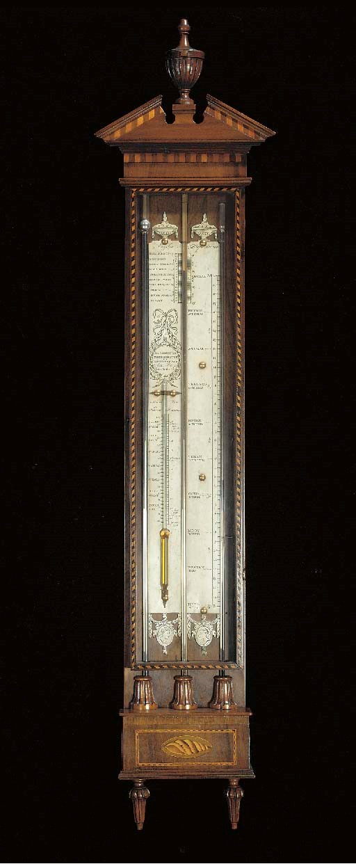 A Dutch mahogany cistern barometer